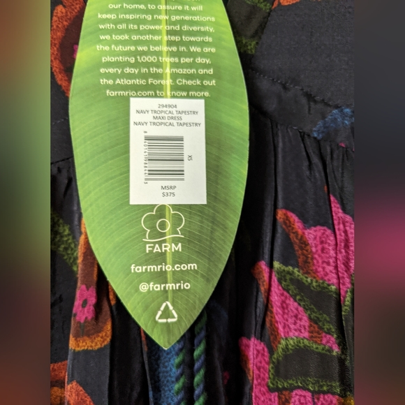 FARM Rio Navy Tropical Tapestry Maxi Dress - Picture 10 of 10
